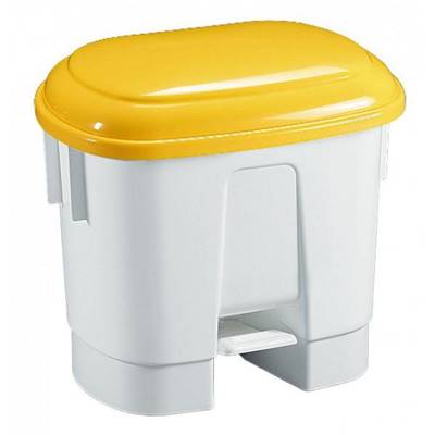 Poubelle SIRIUS PLASTIQUE 30L COUVERCLE JAUNE A PEDALE