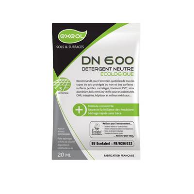 Détergent neutre DN 600 FRAICHEUR BOISEE - Cax250 doses 20 ml